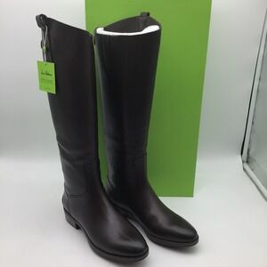 Sam Edelman Penny Dark Brown Leather Riding Boots Womens Size 8 M Knee High NEW